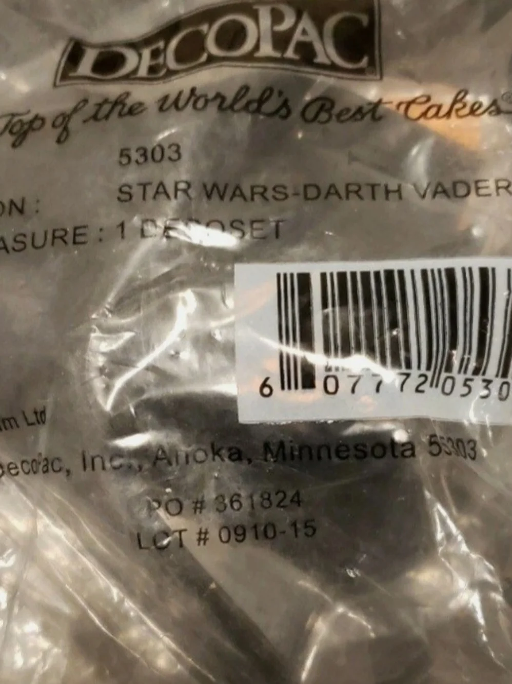 New Darth Vader Cake Topper Hard To Find